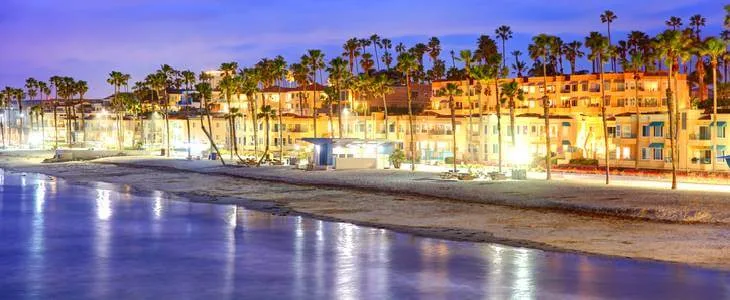 Beach shoreline in Oceanside, California
